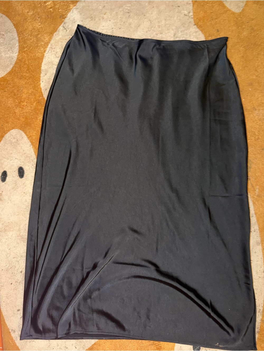 NWOT Old Navy Black Womens Midi Slip Satin Skirt